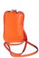 Preview: Handy Umhängetasche Schultertasche Leder Doppel Zipper Italy Orange