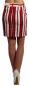 Preview: Rock Mini Skirt stylish angesagter Marine-Rot Weiss Streifen Druck