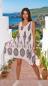 Mobile Preview: Sommerkleid Trägerkleid knielang Indian Ornamentic Print Weiß