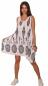 Mobile Preview: Sommerkleid Trägerkleid knielang Indian Ornamentic Print Weiß