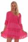 Preview: Tunikakleid Sommerkleid romantische Häkelspitzendetails Pink