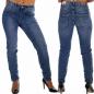 Mobile Preview: KAROSTAR Baggy Damen Jeans one Button Style Jeansblau