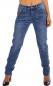Mobile Preview: KAROSTAR Baggy Damen Jeans One Button Zipper Style Jeansblau