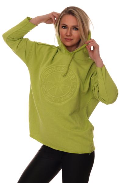Hoodie Sweatshirt Used Look Frühlings Pastellfarben Apfelgrün