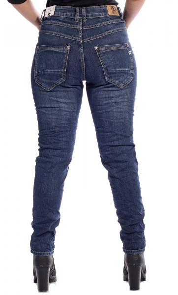 KAROSTAR Baggy Damen Jeans 4 Button Style Dunkelblau 5-Pocket Style Gr. 38 - 48