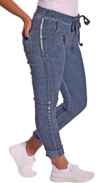 Jogpants im stylischen Used Look mit Streifen an der Seite Jeansblau