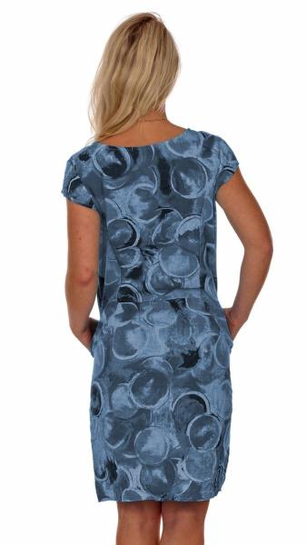 Leinenkleid Sommerkleid A-​Linie Bella Rotonda Jeansblau