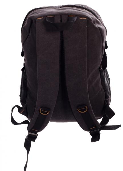Rucksack Canvas Backpack für Urlaub Freizeit Wandern Climbing Sport und Schule Anthrazit