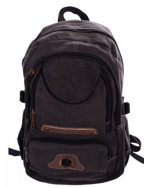 Rucksack Canvas Backpack für Urlaub Freizeit Wandern Climbing Sport und Schule Anthrazit
