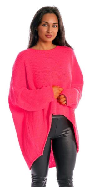 Strickpullover Adriana asymmetrischer Schnitt im Oversize Look Pink