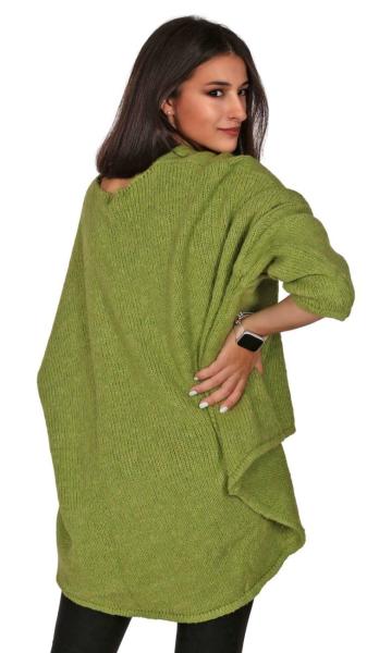 Pullover Langarm Farbe Apfelgrün Oversize Trendlook 36 bis 42