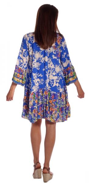 Sommerkleid MaiLin Tunikakleid mit besonderem Druckdesign Dunkelblau
