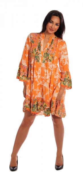 Tunika Kleid Orangerie Chinoise Einheitsgröße: 36 - 44 Orange