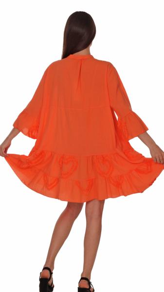 Sommerkleid im Tunikastil mit Herz Orange