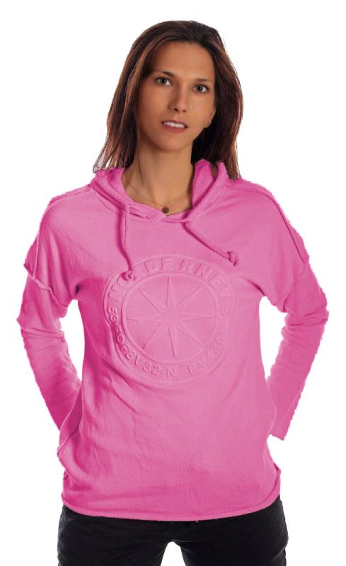 Hoodie Sweatshirt Used Look Frühlings Pastellfarben Pink