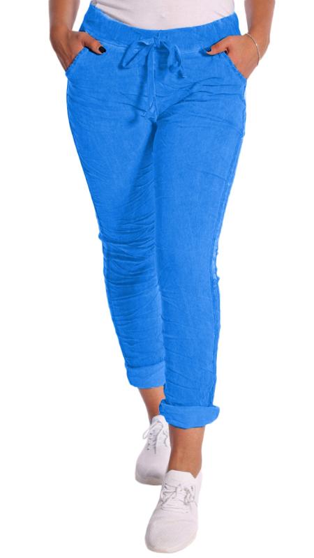 Jogpants im stylischen Used Look mit Streifen an der Seite Royalblau