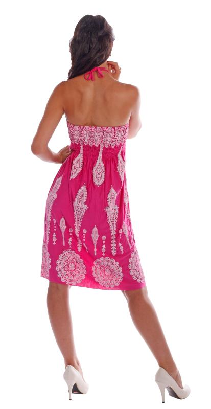 Sommerkleid Strandkleid Neckholder Pink