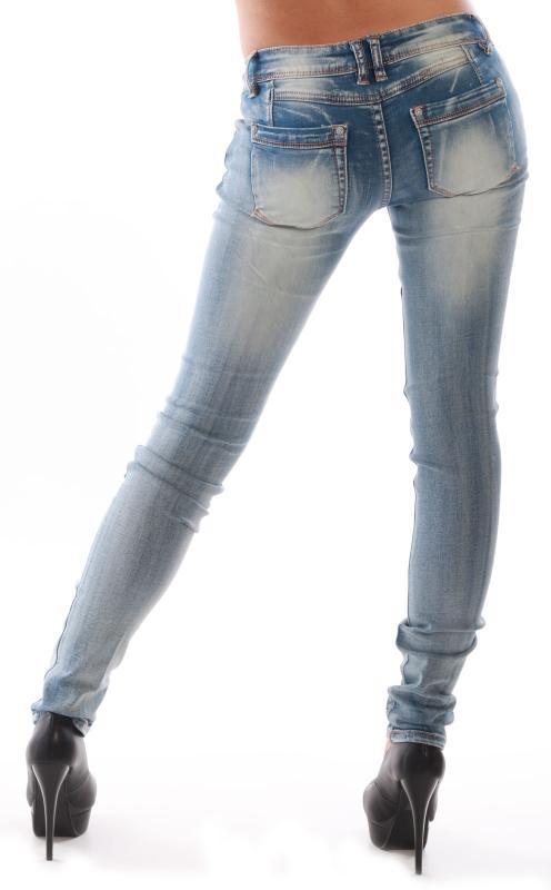 Jeans skinny used Look stylische helle Waschung