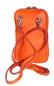 Preview: Handy Umhängetasche Schultertasche Leder Doppel Zipper Italy Orange