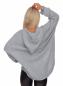 Preview: Hoodie Strickpullover asymmetrischer Schnitt im Oversize Look Hellgrau