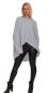 Preview: Hoodie Strickpullover asymmetrischer Schnitt im Oversize Look Hellgrau