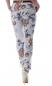 Preview: Chino Hose Flower Print Skinny Style Weiß