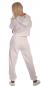 Preview: Jogging Set Fitness Dress Homeoffice Outfit Unifarben mit kurzem Kapuzenpullover Weiß
