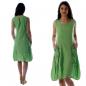 Mobile Preview: Damen Leinen Kleid ärmellos mit schönen Details Apfelgrün