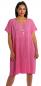 Mobile Preview: Kleid, Sommerkleid Kurzarm gestreift mit Modeschmuckkette Pink