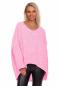 Preview: Pullover langarm mit V-Ausschnitt im angesagten Oversize Look Rosa