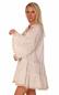Mobile Preview: Tunika Mini Kleid mit vielen Pompons, Zierperlen und Häkelspitzendetails One size 36 - 42