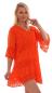 Mobile Preview: Tunikakleid Sommerkleid romantische Häkelspitzendetails Orange