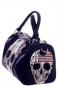 Mobile Preview: Handtasche Bowlingbag Henkeltasche aus Lederimitat Skullhead Design