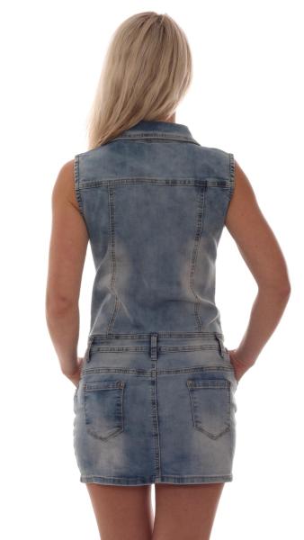 Jeanskleid Minikleid mit Reißverschluss vorne