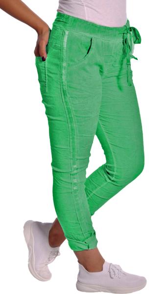 Jogpants im stylischen Used Look mit Streifen an der Seite Grün