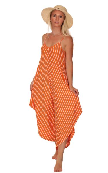 Jumpsuit Sarouel Style Orange - Weiss