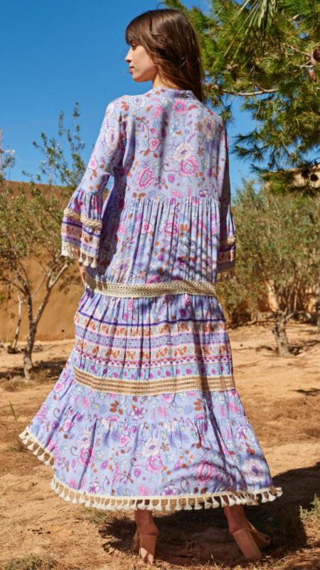 Maxi Sommerkleid Bohéme Sile Hellblau