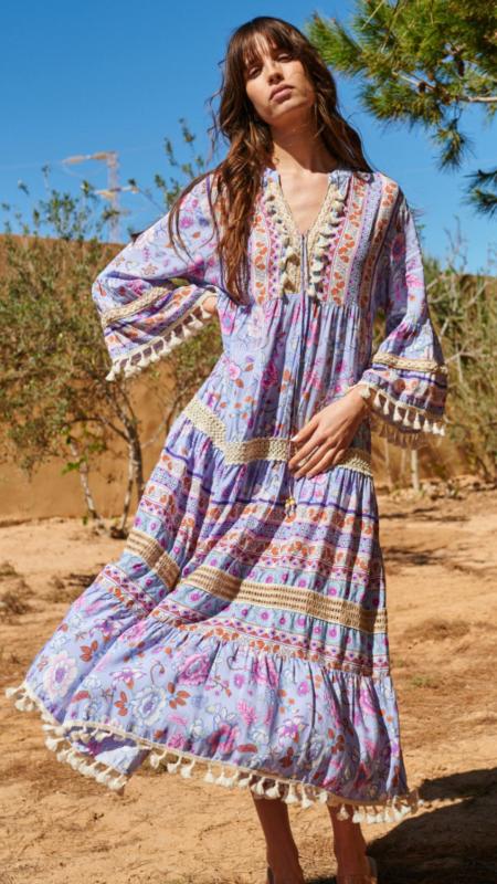 Maxi Sommerkleid Bohéme Sile Hellblau