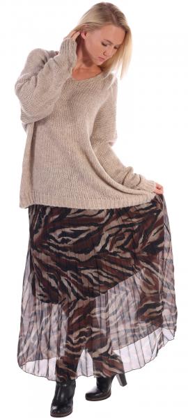 Pullover langarm mit V-Ausschnitt im angesagten Oversize Look Beige