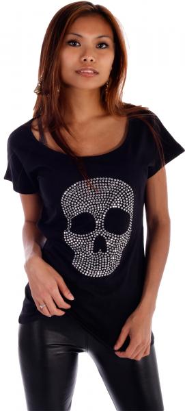 Stylisches Halbarm Shirt mit Skull Head Design Einheitsgröße: 34 - 38