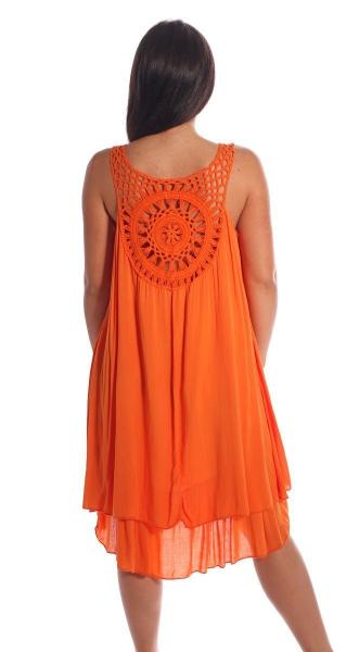 Sommerkleid Strandkleid Holidaydress Ibisa Stile mit schönen Details Orange
