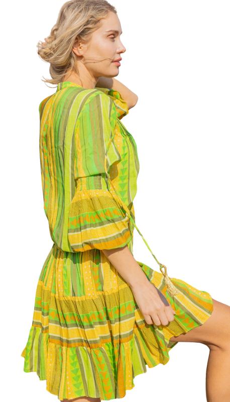 Tunika Kleid Ethno Boho Grün