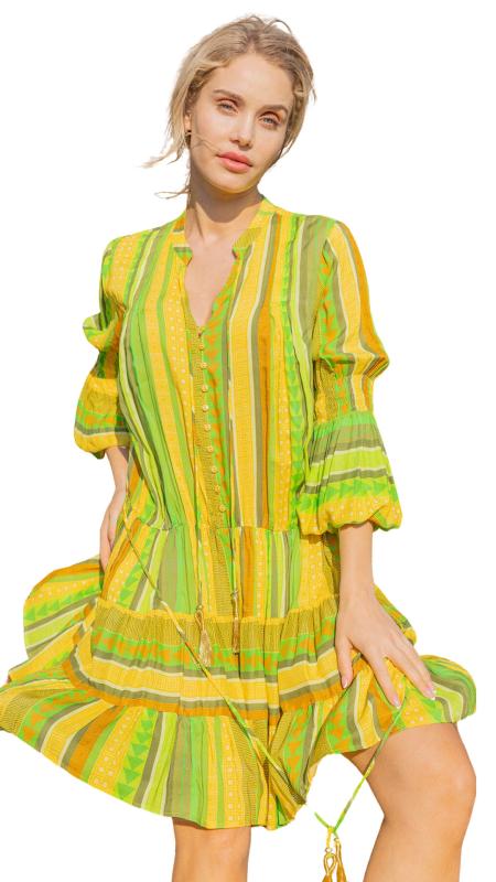 Tunika Kleid Ethno Boho Grün