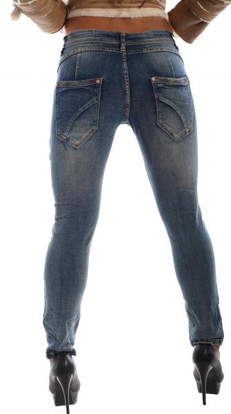 Baggy Jeans Vintage Style Blue Multi-Button