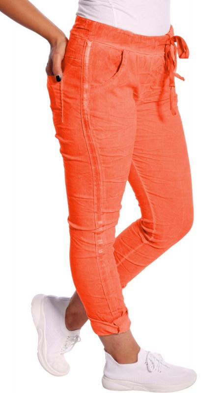 Jogpants im stylischen Used Look mit Streifen an der Seite Orange