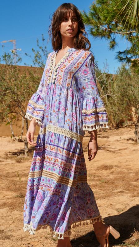 Maxi Sommerkleid Bohéme Sile Hellblau