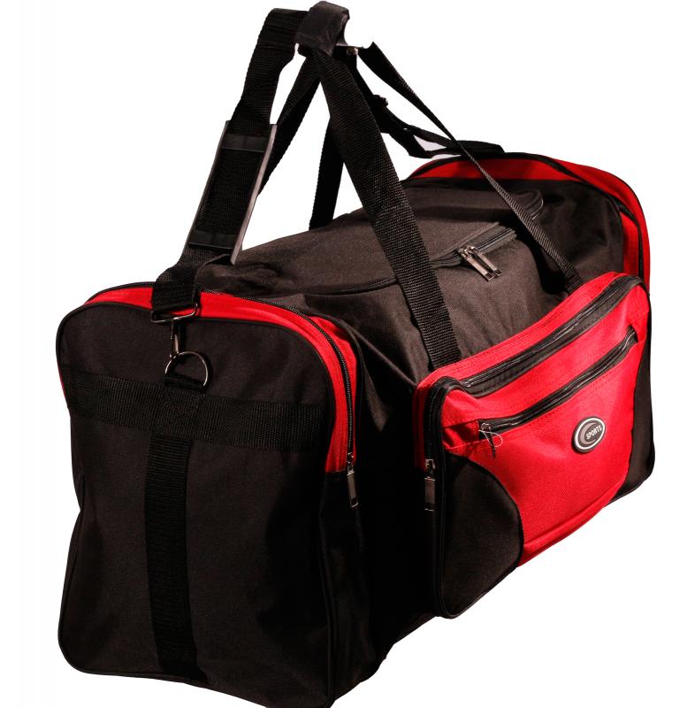 Sporttasche, Fitnesstasche, Gymbag, Reise-, Freizeittasche Unisex Rot Schwarz Medium