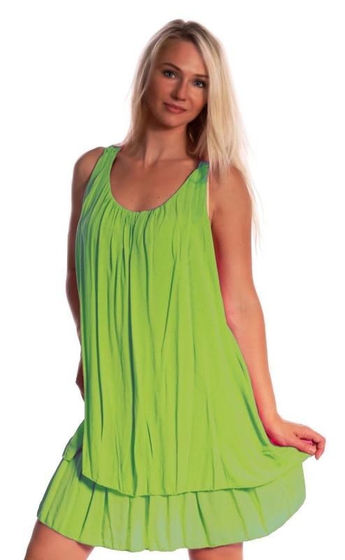Sommerkleid Strandkleid Holidaydress Ibisa Stile mit schönen Details Apfelgrün