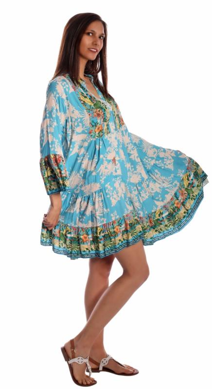 Sommerkleid »"MaiLin" Tunikakleid mit besonderem Druckdesign Hellblau