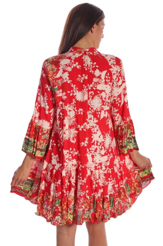 Sommerkleid »"MaiLin" Tunikakleid mit besonderem Druckdesign Rot
